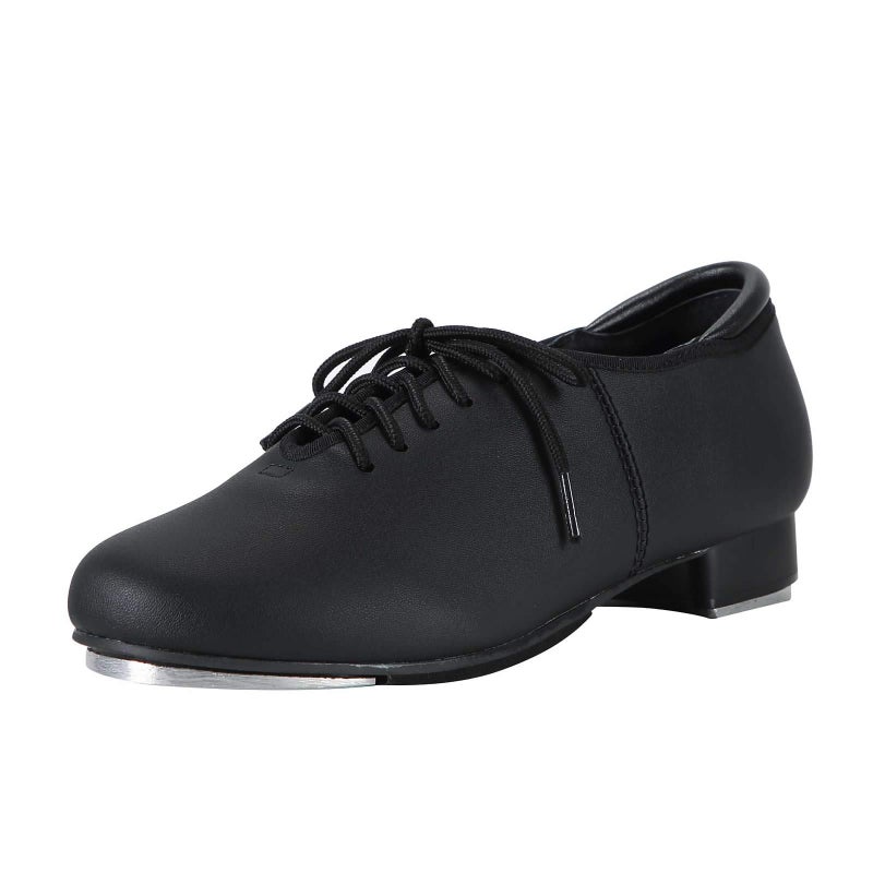 Linodes PU Leather Lace Up Tap Shoe Dance Shoes for Women and Men's Dance Shoes-Black-5.5M - Image 1